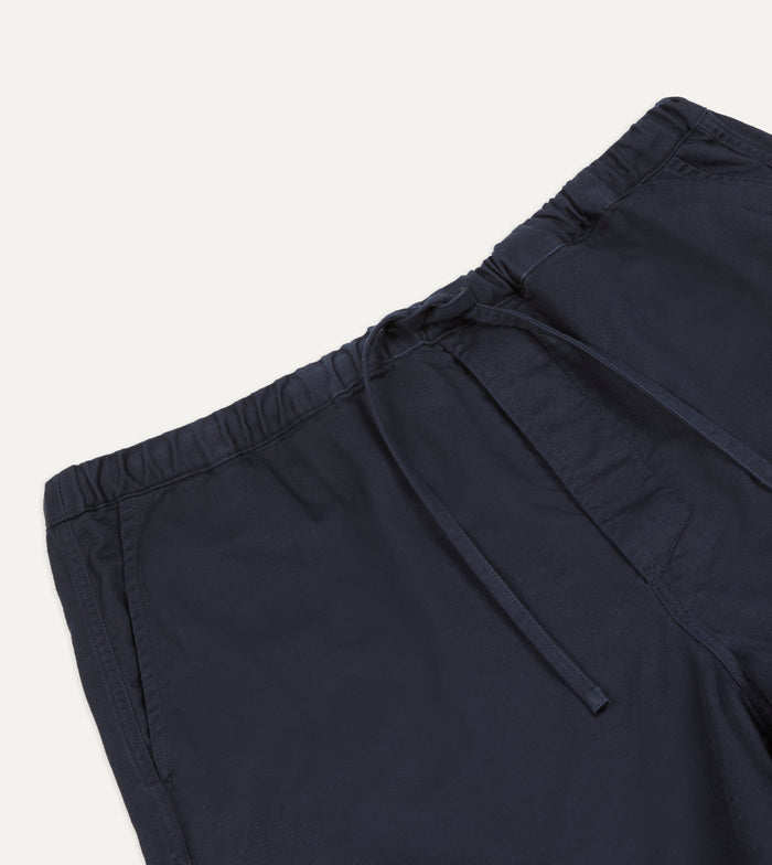 Navy Cotton Drawstring Shorts