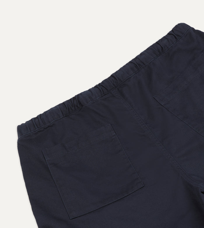 Navy Cotton Drawstring Shorts