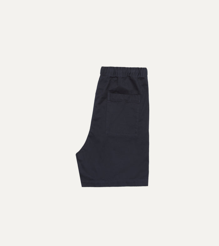 Navy Cotton Drawstring Shorts