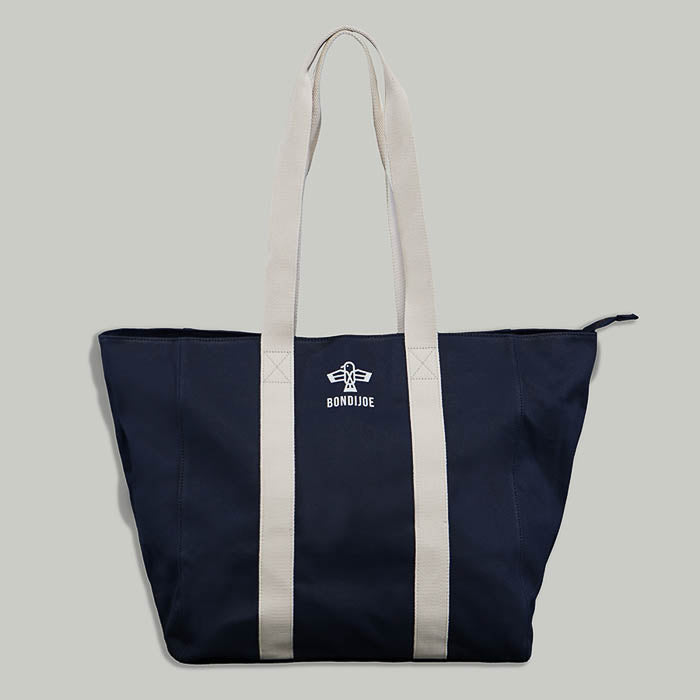 Navy Large Canvas Beach Bag