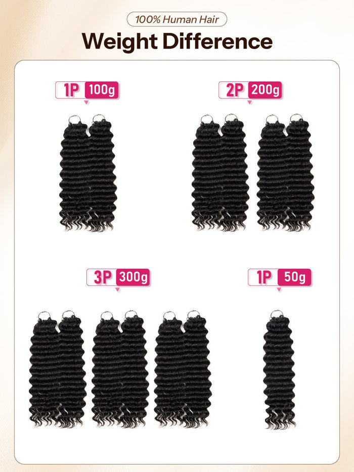 Newmiss 14" Deep Wave Crochet Human Hair - Machine Made Curly Braiding Hair for Black Women - newmiss hair