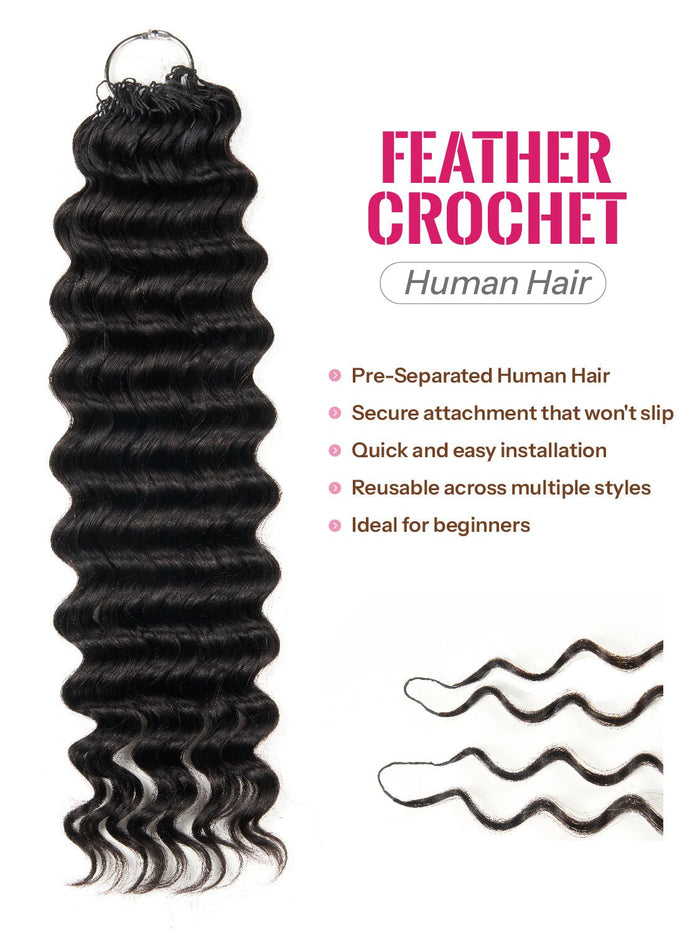 18" Newmiss Deep Wave Crochet Hair – Easy Installation Curly Human Hair for Protective Hairstyles - newmiss hair