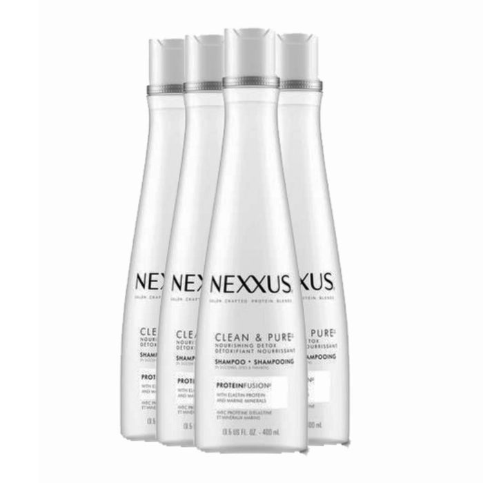 Nexxus Clean& Pure Clarifying Shampoo For Nourished Hair with ProteinFusion, 13.5 Oz - 4 Pack
