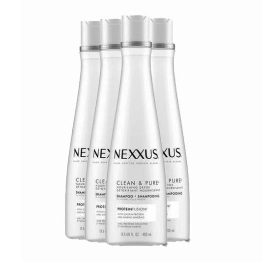 Nexxus Clean& Pure Clarifying Shampoo For Nourished Hair with ProteinFusion, 13.5 Oz - 4 Pack