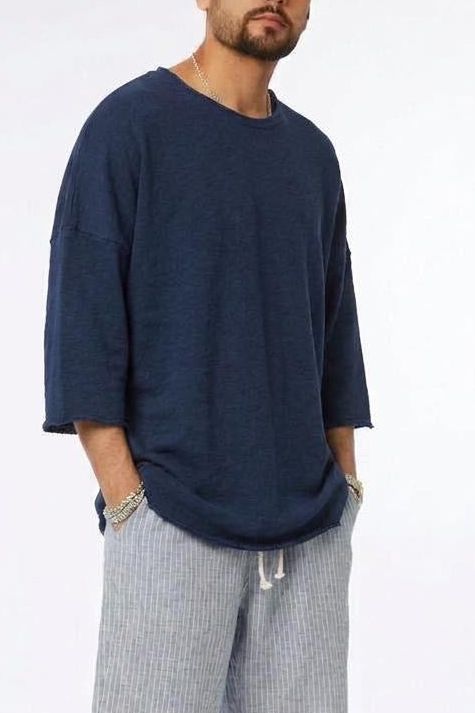 Nicki Soft 3/4 Sleeve Shirt – Navy