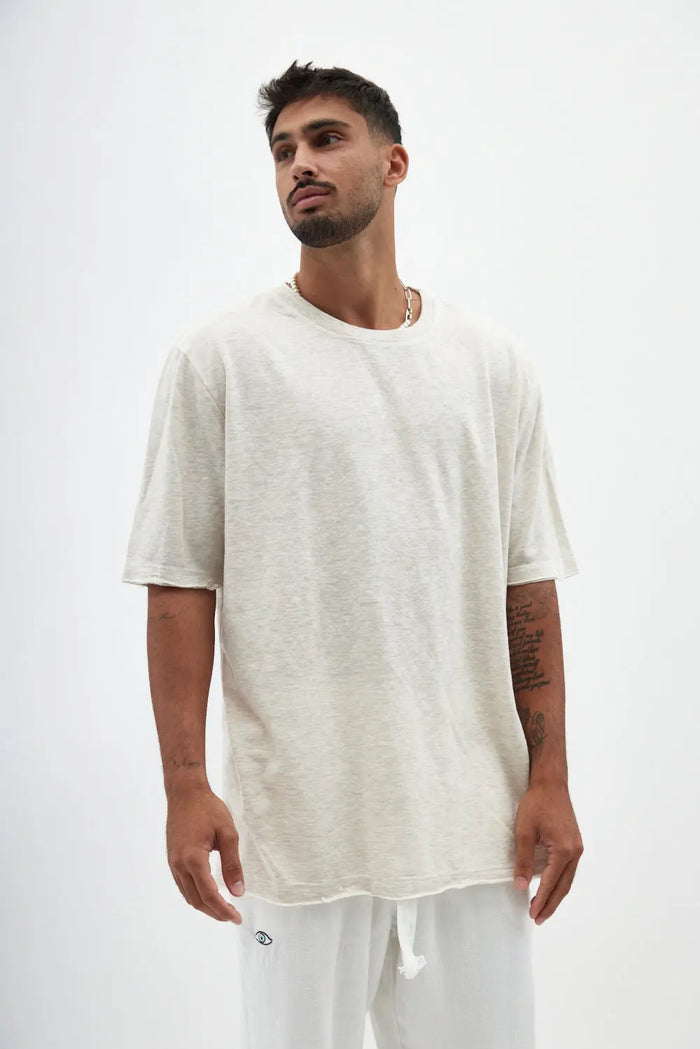 TFU TFU Soft Essential Tee – Melange stone TFU-TFU shop