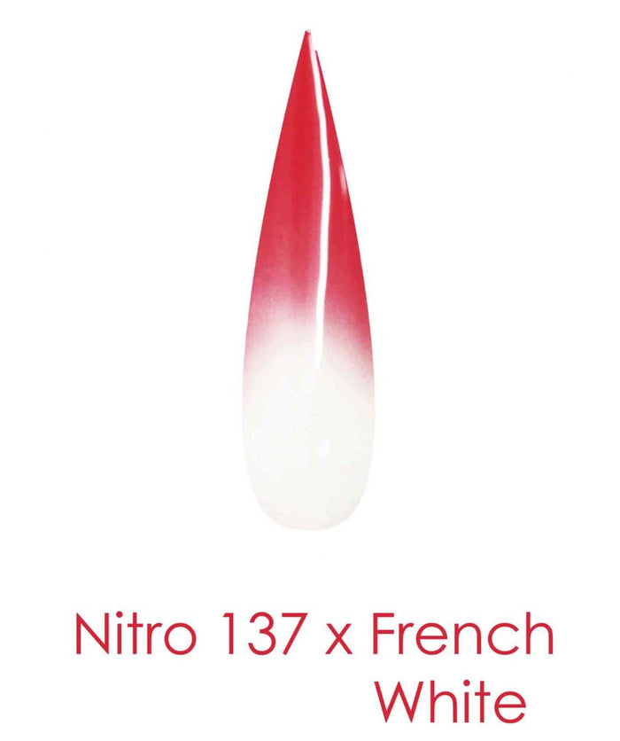 Nitro Dipping Powder - Set of 2 Ombre Colors 2oz/Jar -  FACELESS HUNT (NT137 X FRENCH WHITE)