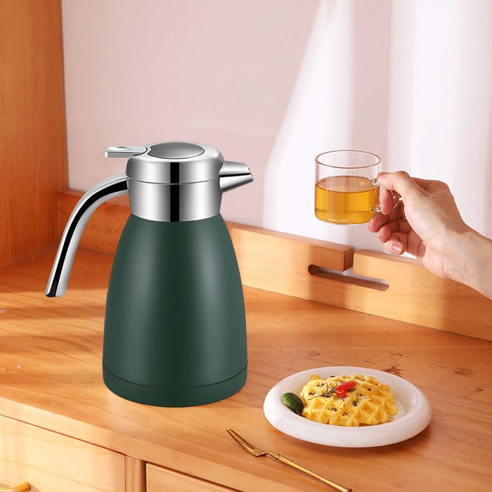 NNEAGS 2X 1.2L Stainless Steel Kettle Insulated Vacuum Flask Water Coffee Jug Thermal Green-1