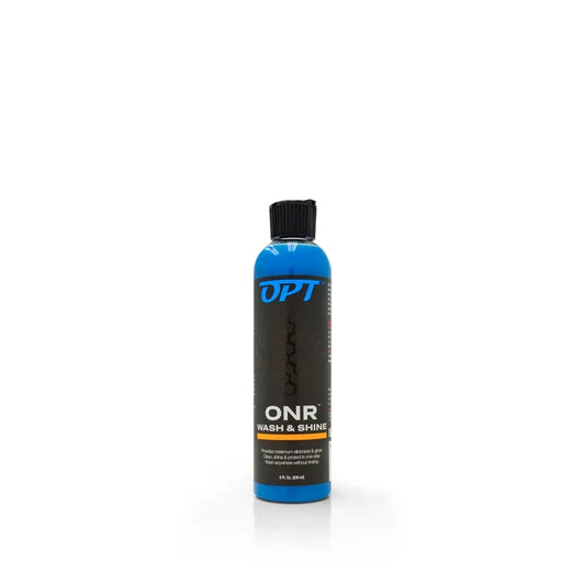 Optimum ONR Wash and Shine 8oz bottle on a white background.