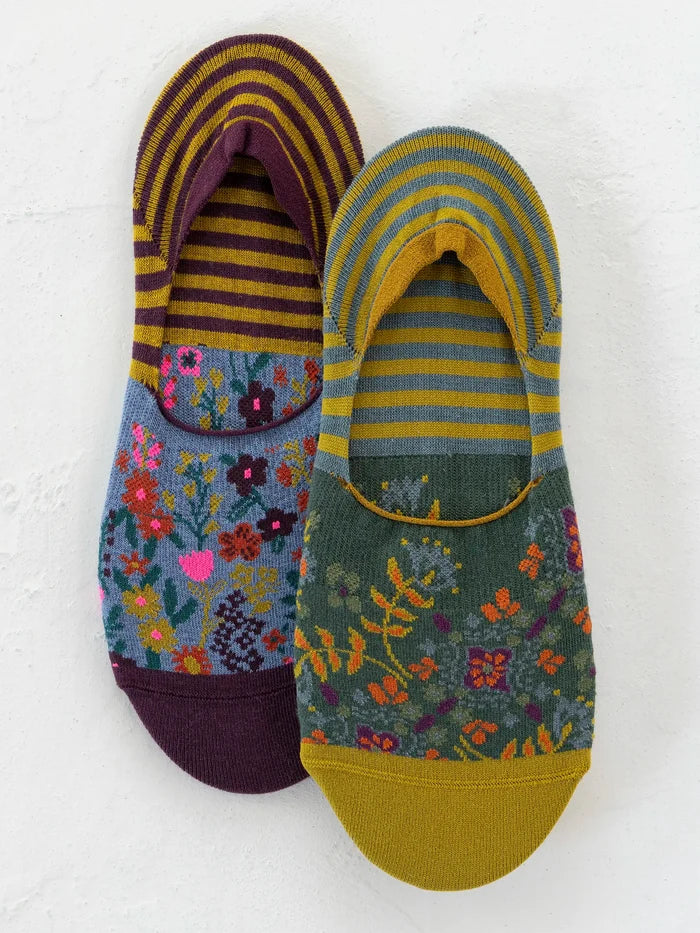 No Show Socks, Set of 2 - Jewel Border-view 1