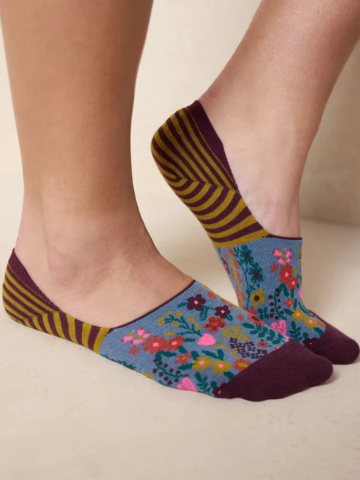 No Show Socks, Set of 2 - Jewel Border-view 2