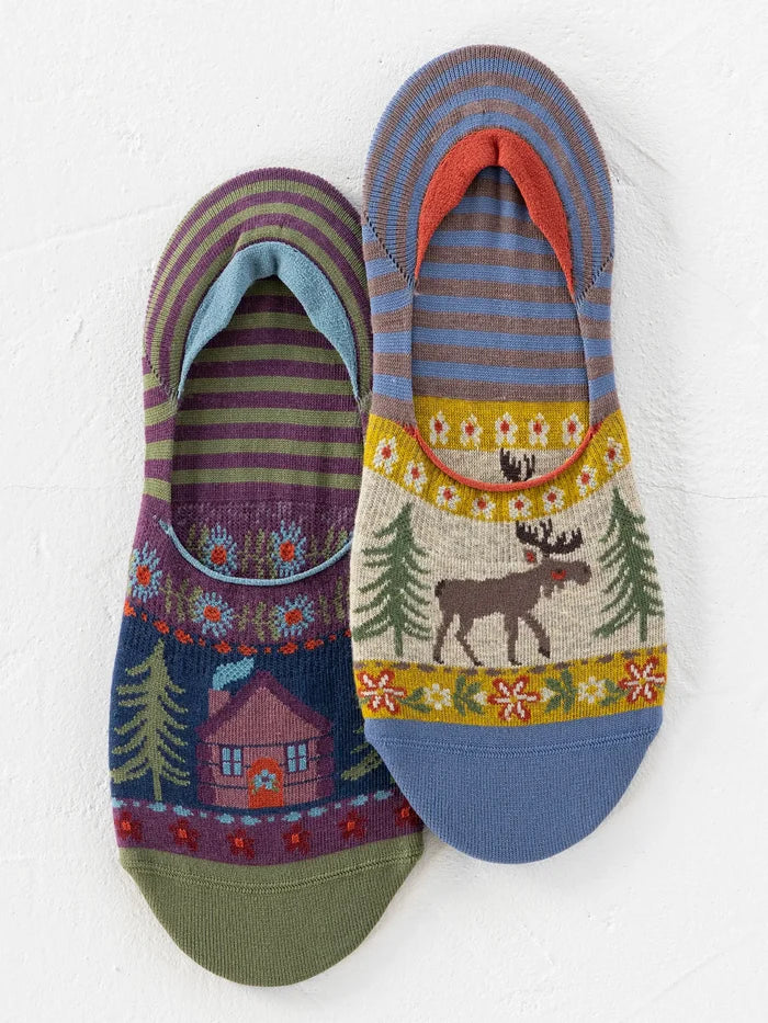 No Show Socks, Set of 2 - Tan Moose-view 1
