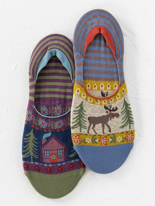 No Show Socks, Set of 2 - Tan Moose-view 1