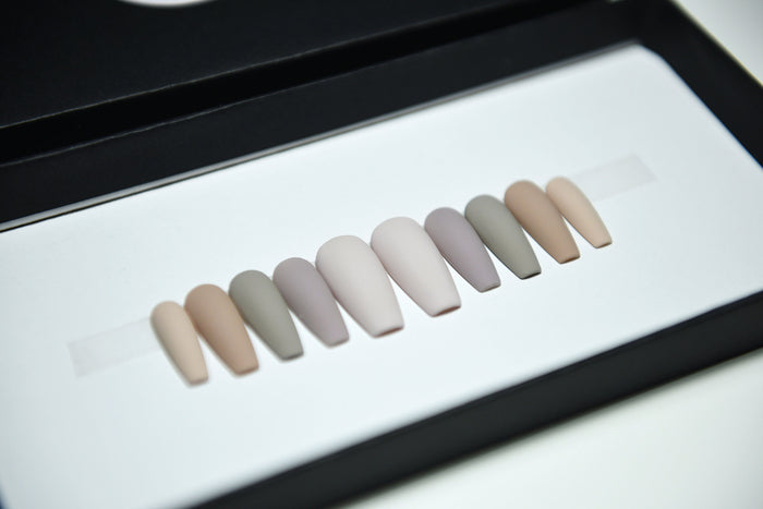 Nude Fade Mauve Press On Nails – Matte Handmade Reusable Coffin or Almond Nails