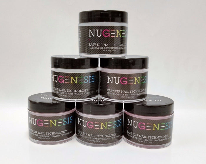 NuGenesis Nail Dipping Powder PINKS & WHITES - 2oz/43gr jar