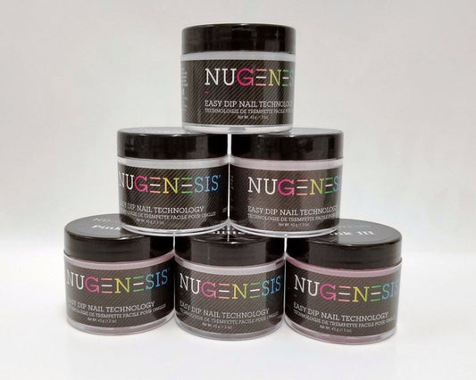 NuGenesis Nail Dipping Powder PINKS & WHITES - 2oz/43gr jar