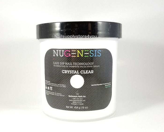 NuGenesis Nail Dipping Powder Refill Size 16oz/454g - Crystal Clear