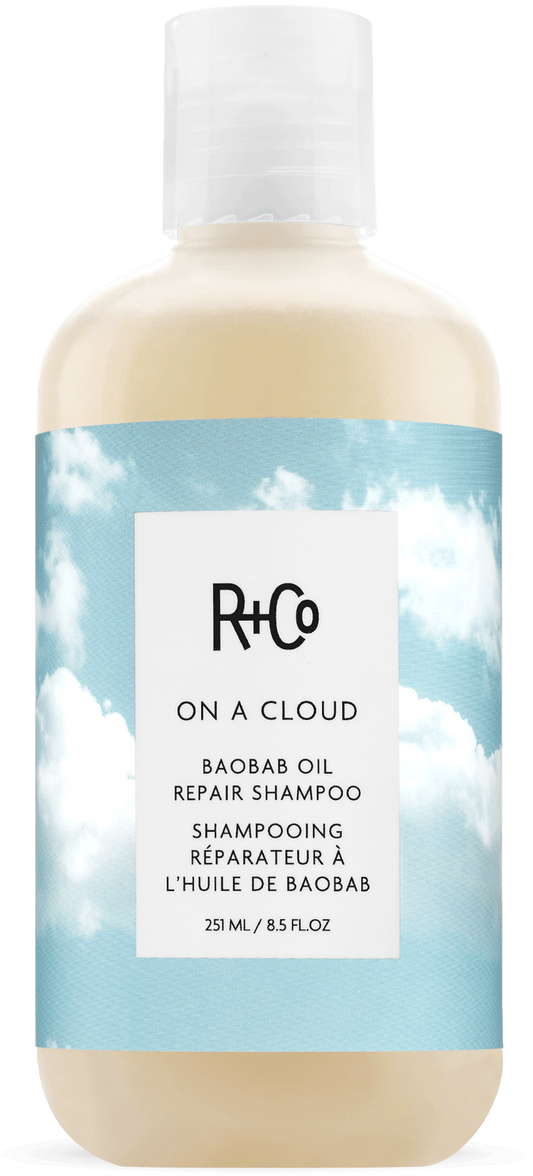 R+Co On a Cloud Baobab Oil Repair Shampoo bottle