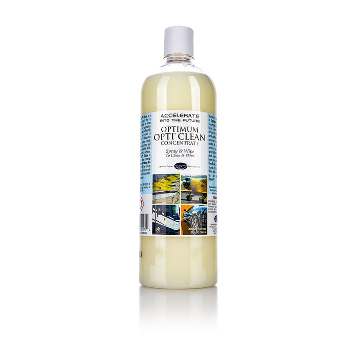 Optimum Opti Clean 32oz Bottle Front view on a white background.