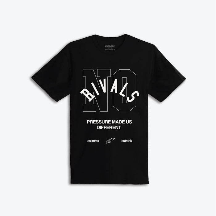 OUTRANK - "NO RIVALS" T-SHIRT - OR3977T - BLACK