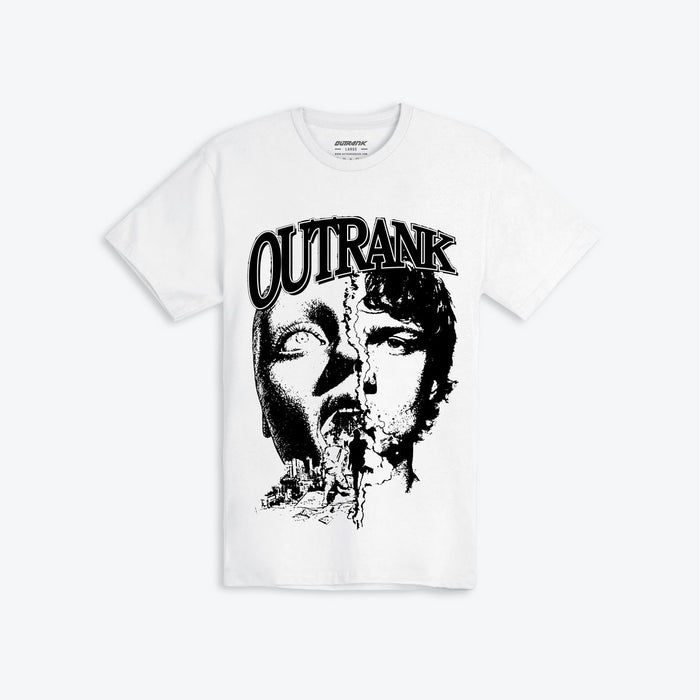 OUTRANK - "NO TALK ALL ACTION" T-SHIRT - OR3978T - WHITE
