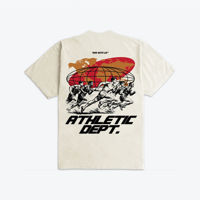OUTRANK "ATHLETIC DEP." ULTRA HEAVYWEIGHT T-SHIRT - OR3880PR - CREAM