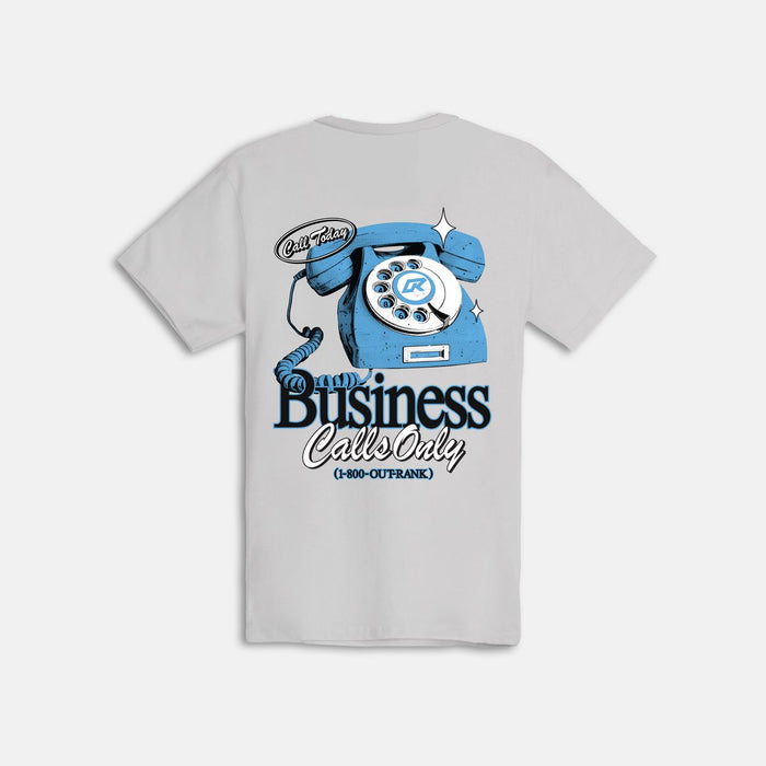 OUTRANK "BUSINESS CALL ONLY" T-SHIRT - OR3763 - SILVER