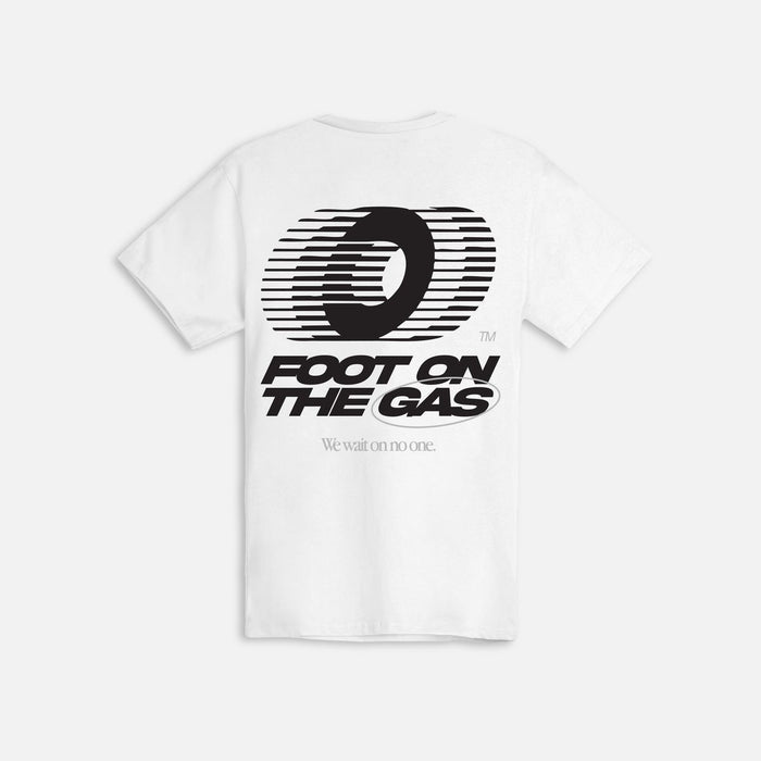 OUTRANK "FOOT ON THE GAS" T-SHIRT - OR3877T - WHITE