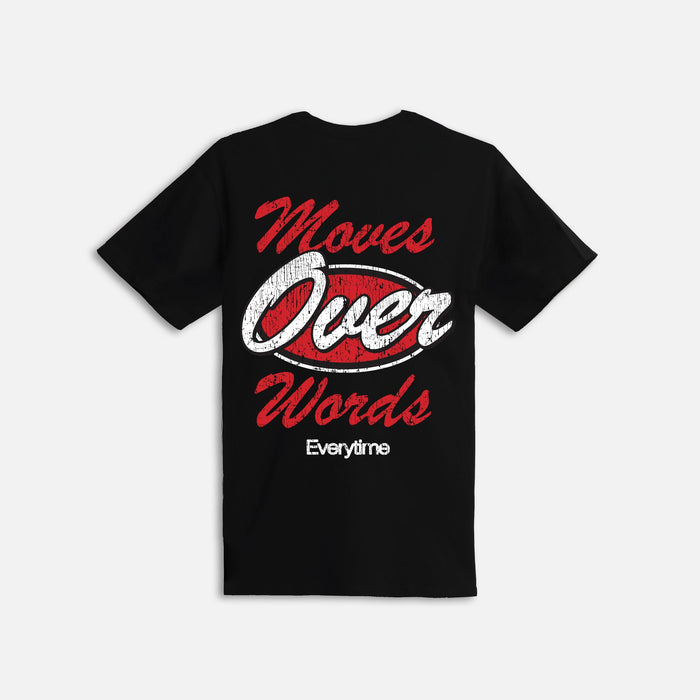 OUTRANK MOVES OVER WORDS T-SHIRT - OR3825T - BLACK