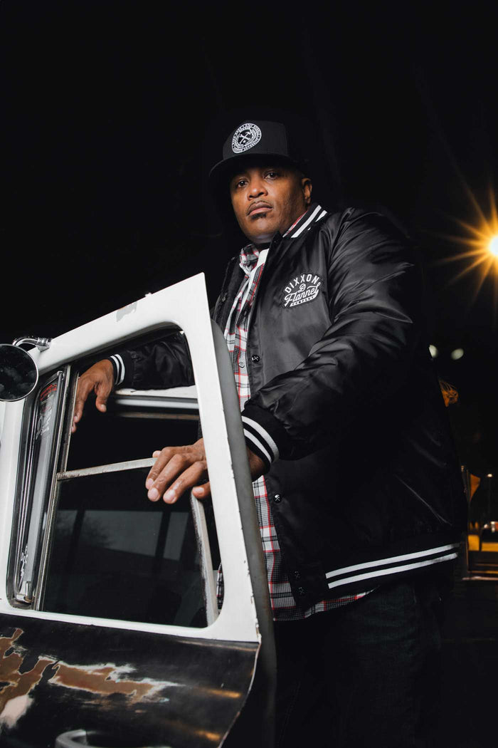 Pastime Nylon Varsity Jacket - Black