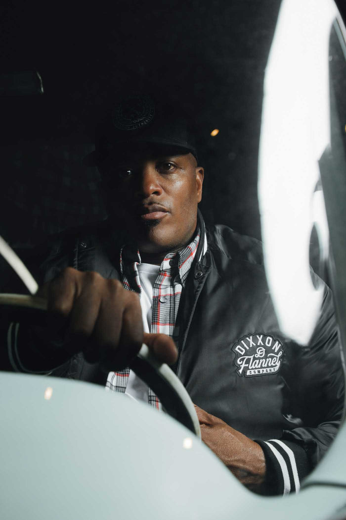 Pastime Nylon Varsity Jacket - Black