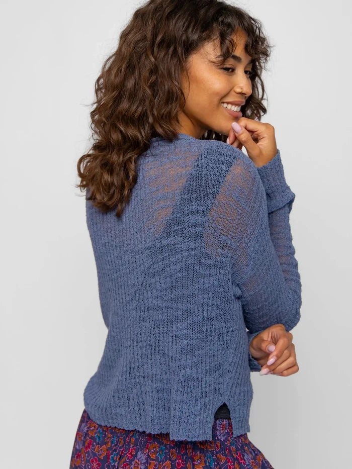 Patti Layering Sweater - Heather Blue-view 2
