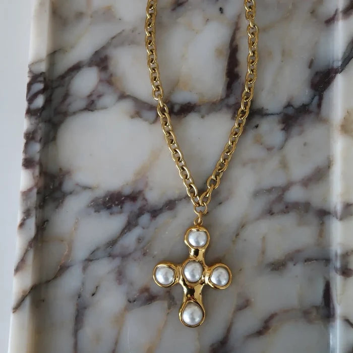 Pearl Cross Necklace