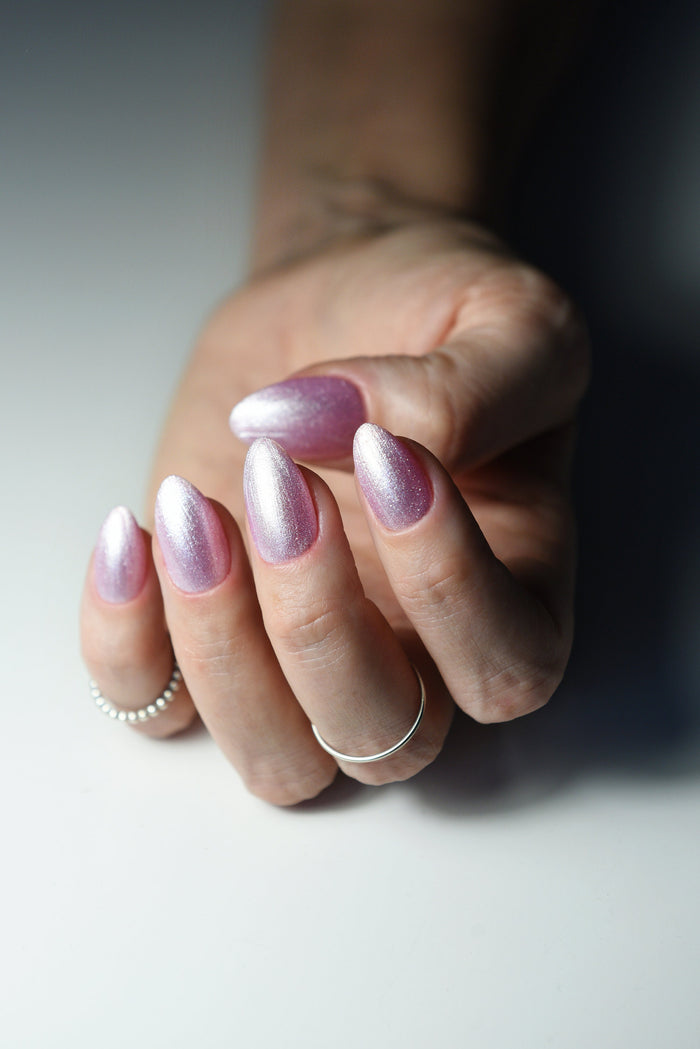 Pearl Pink Press On Nails – Holiday Acrylic-Look Handmade Nails | Long or Short Coffin, Almond, Stiletto