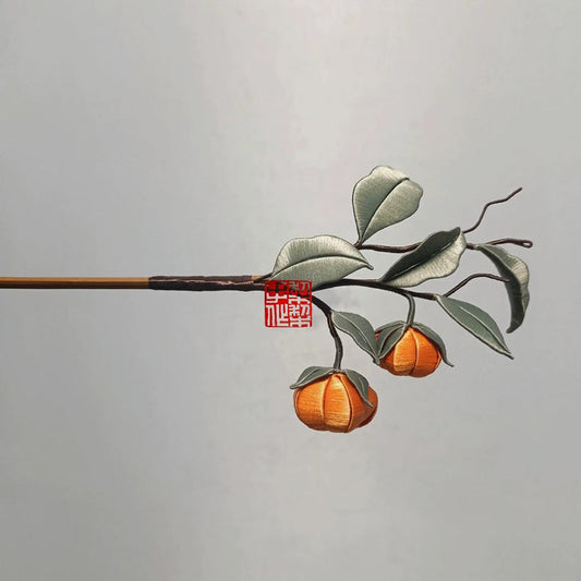 Persimmon Bespoke Hairpin - Silk Hairpin(Chanhua)