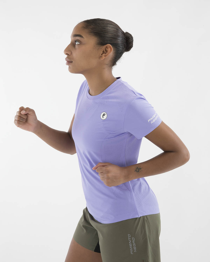 PIMIENTO NEGRO CAMISETA MORADO MUJER