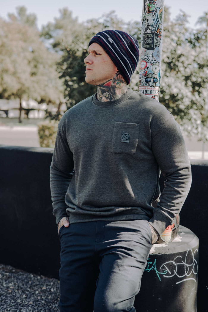 Pocket Crewneck - Heathered Charcoal