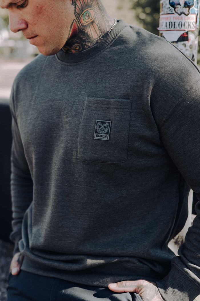 Pocket Crewneck - Heathered Charcoal