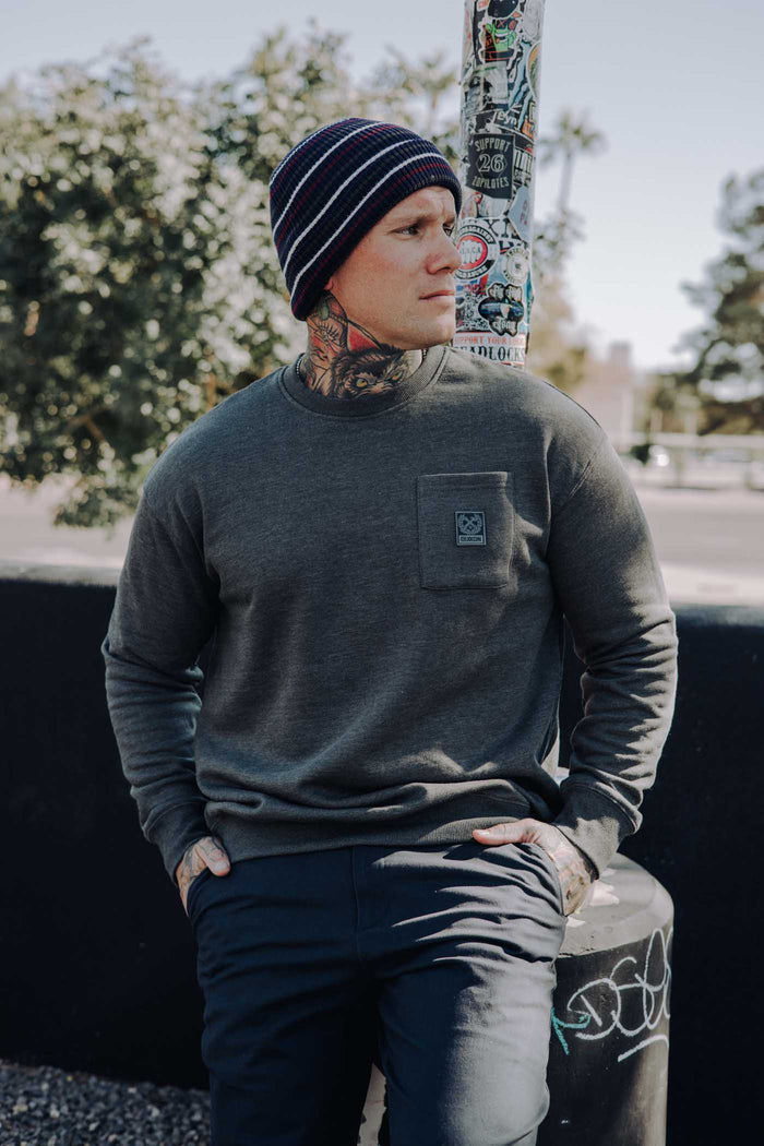 Pocket Crewneck - Heathered Charcoal