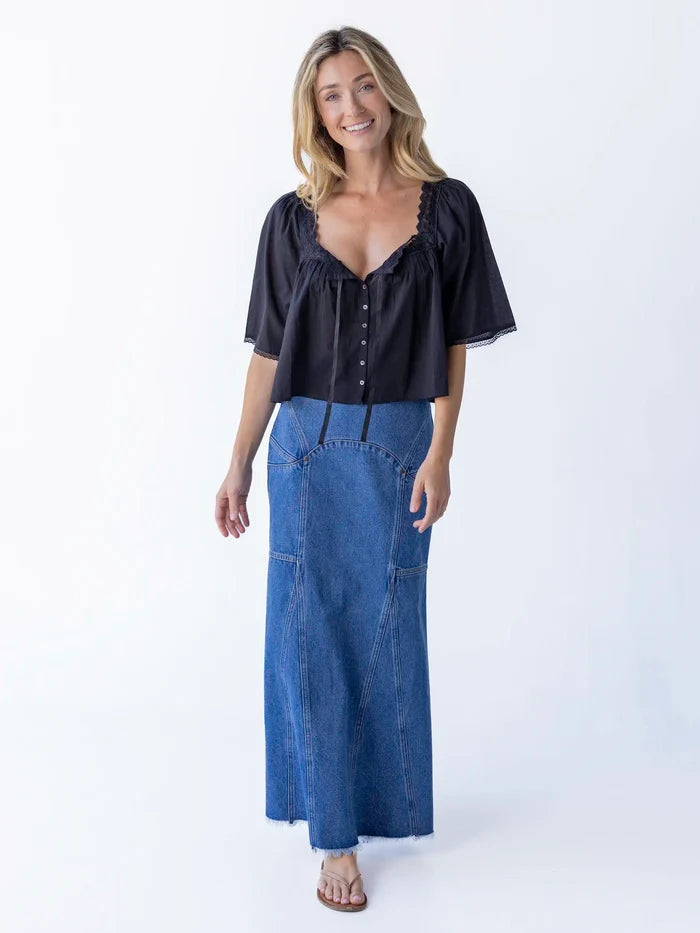 Prettiest Cotton Lace Blouse - Black-view 5