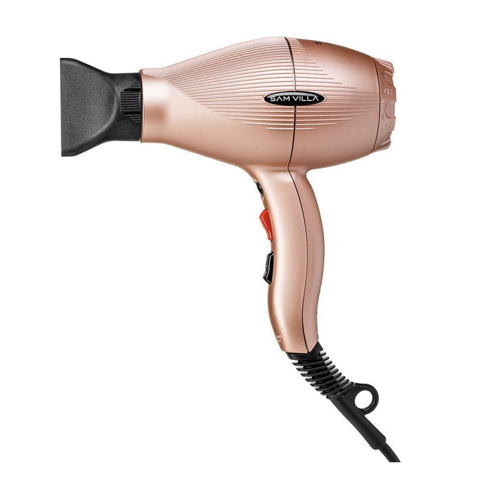 Sam Villa Pro Light Ionic Hair Dryer – sleek, compact, ionic, and lightweight professional hair blow dryer. In Limited Edition color Rose Gold.