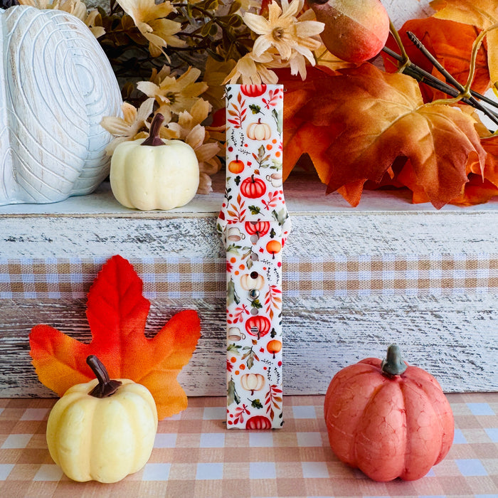 Pumpkin Bouquet Print Silicone Band For Samsung Watch