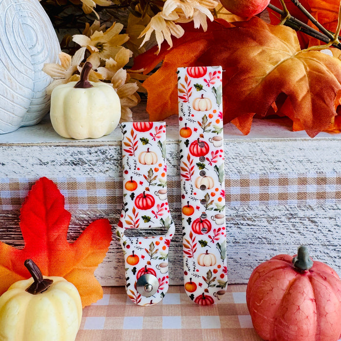 Pumpkin Bouquet Print Silicone Band For Samsung Watch