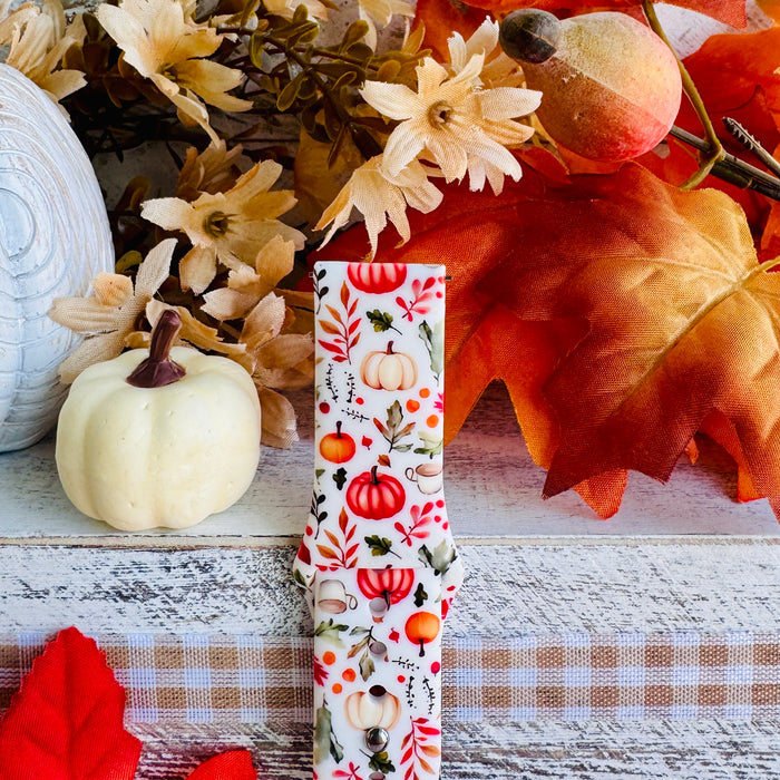 Pumpkin Bouquet Print Silicone Band For Samsung Watch