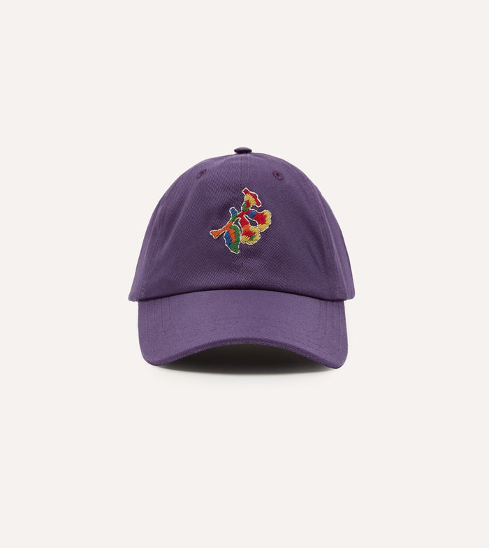 Purple 'Tapisserie' Cotton Twill Baseball Cap