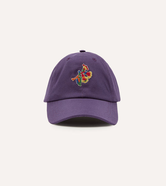 Purple 'Tapisserie' Cotton Twill Baseball Cap