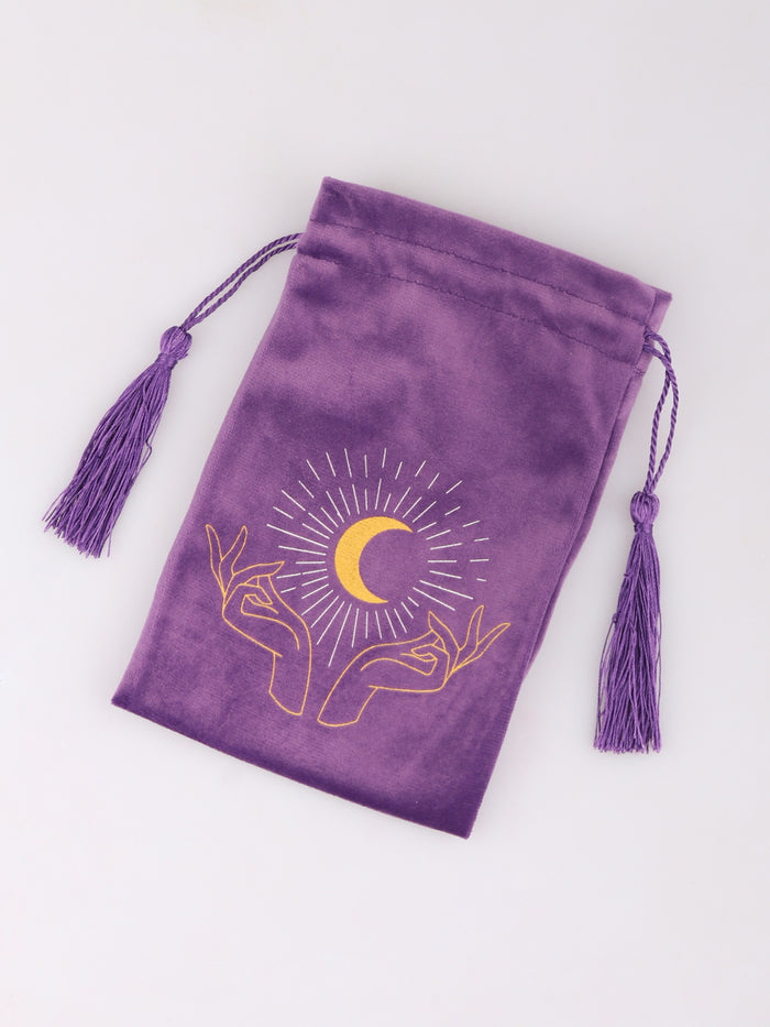 Purple Tarot Hands Drawstring pouch | One Colour-Image 2