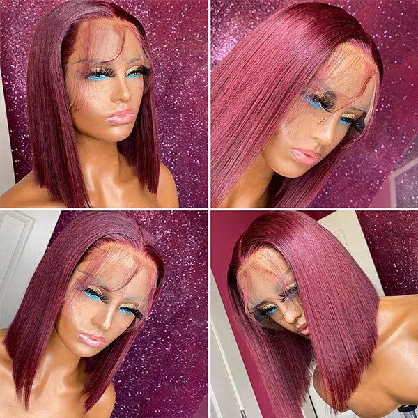 t lace front short bob wigs for black women