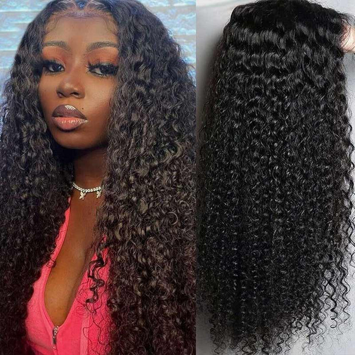 easy-to-style glueless human hair wear and go wig with HD lace