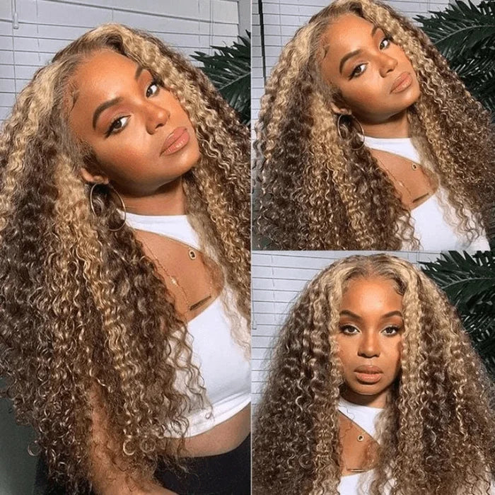 glueless pre-cut HD lace kinky curly human hair wear and go wigs